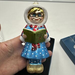 MRS. BEASLEY Cozy Carolers Glass Heirloom Christmas ORNAMENT Ashton Drake NEW